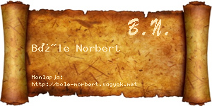 Bőle Norbert névjegykártya